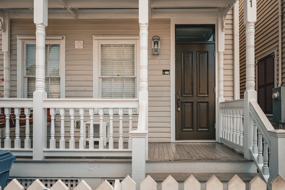Elegant front porch door representing our front door replacement services
